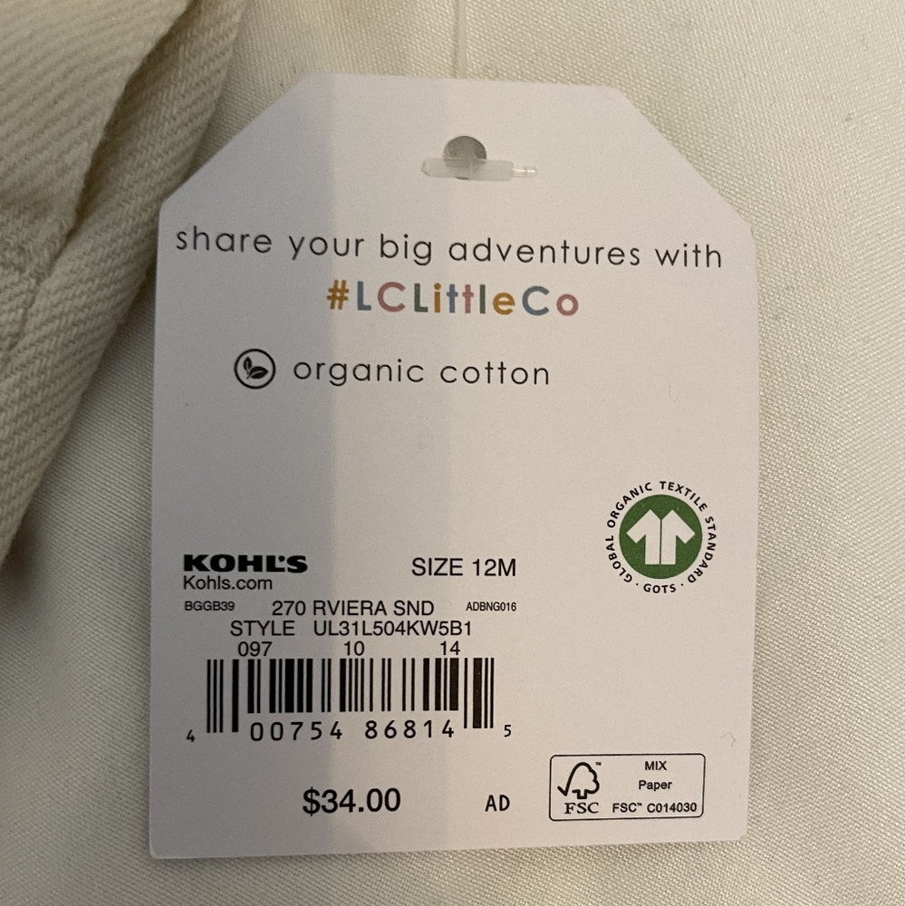 NWT Lauren Conrad LC Little Co Khaki Baby Overalls - 12 Mos - Picture 3 of 4